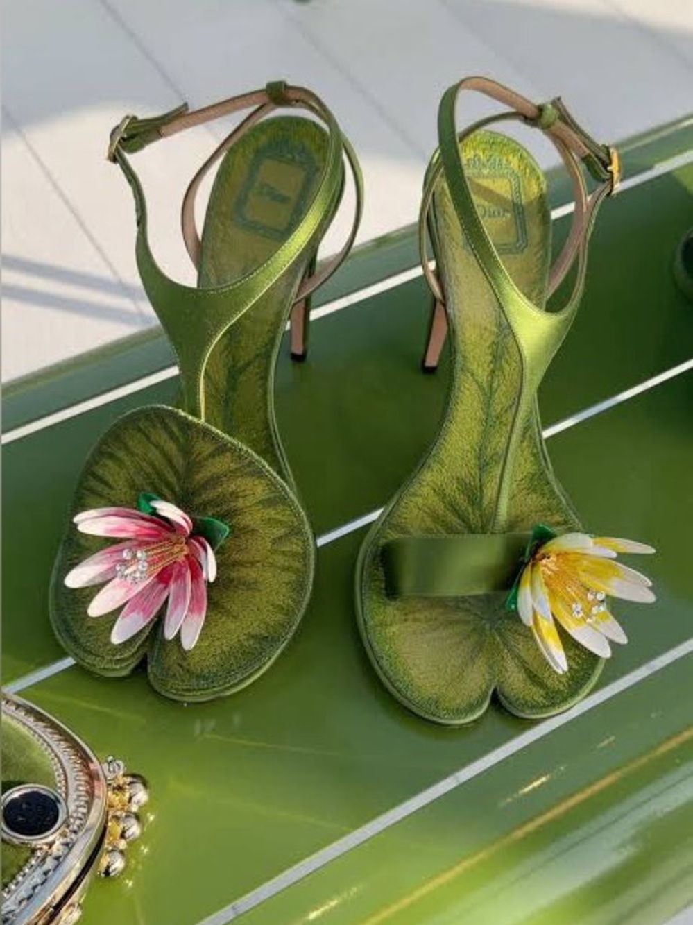 NWB Dior Nympheas Water Lily Sandal Heel sz36.5 - Picture 6 of 12